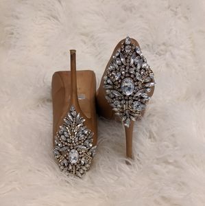 BADGLEY MISCHKA | Kiara Latte Satin Pumps